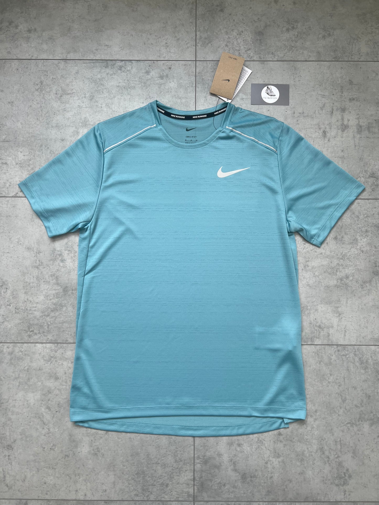 Nike Miler T-shirt & 7” Challenger Short Set ‘Denim Turquoise/Black’