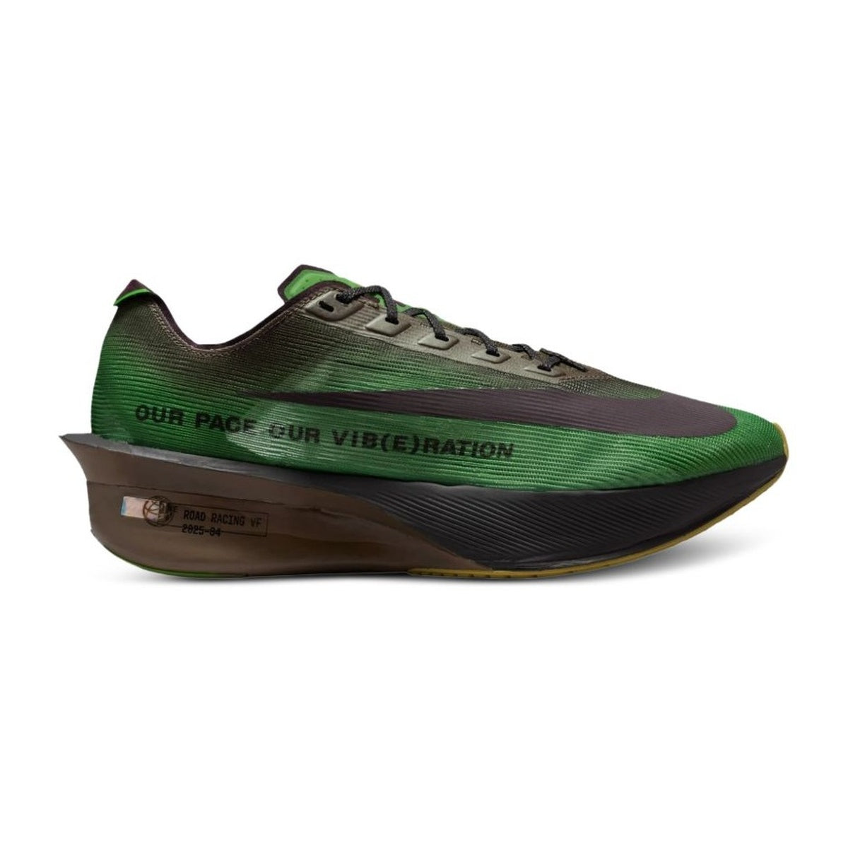 Nike ZoomX Vaporfly Next% 4 PRM Chlorophyll Burgundy Ash IQ3418-399 running shoes – outer side profile on white background
