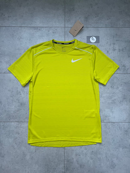 Nike Miler T-shirt and 7” Challenger Short Set ‘Bright Cactus/Black’