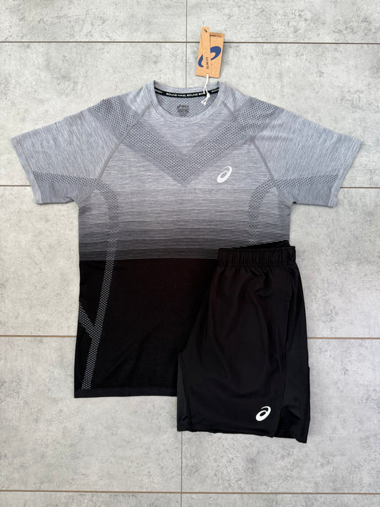 ASICS ‘Black/Grey’ Seamless Short and T-shirt Set
