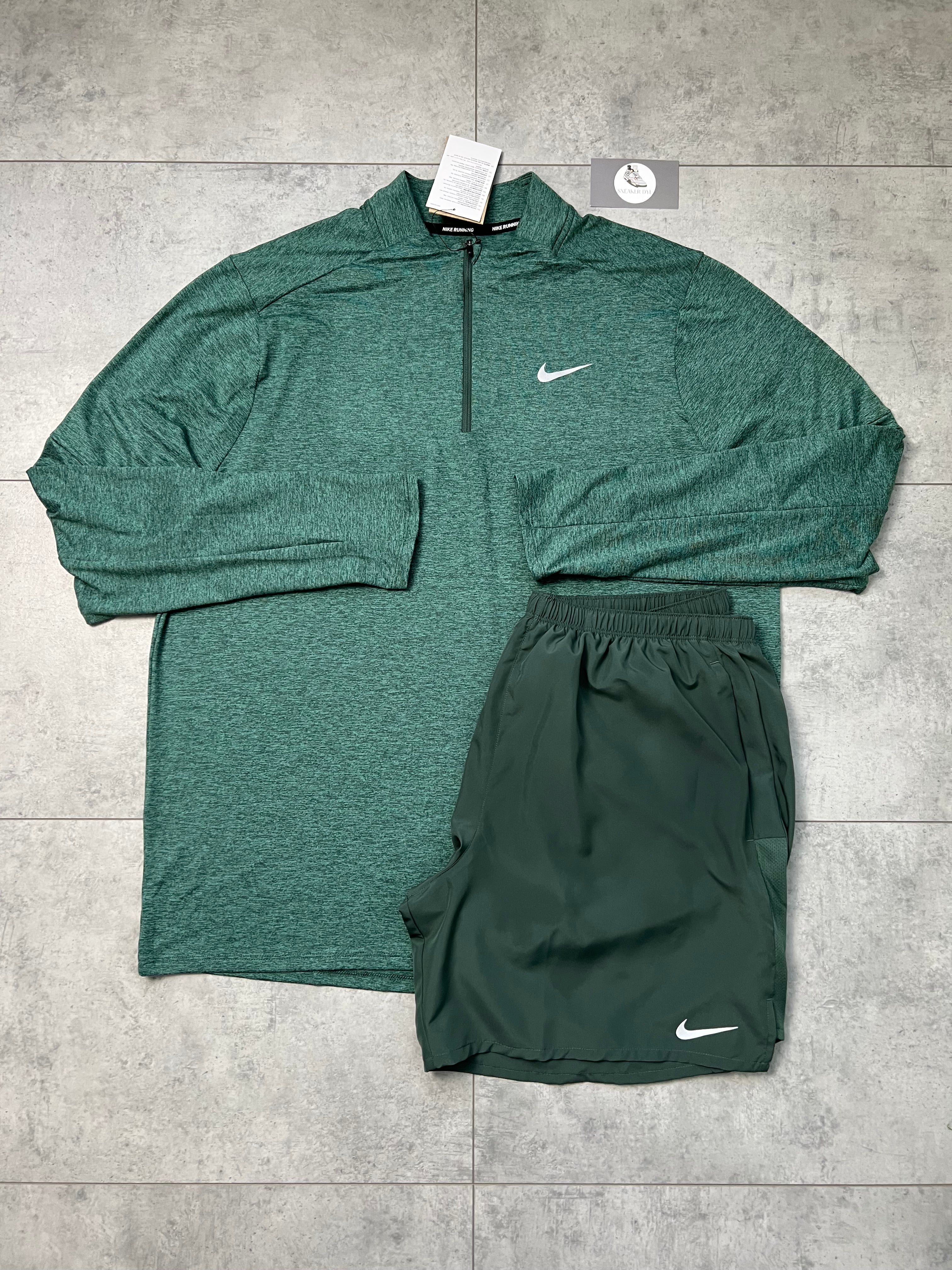 Nike Quarter Zip & 7” Challenger Short Set 'Vintage Green