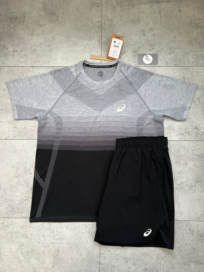 ASICS ‘Black/Grey’ Seamless Short and T-shirt Set