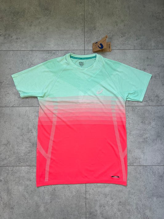 ASICS Seamless T-shirt ‘Coral Reef/Green’