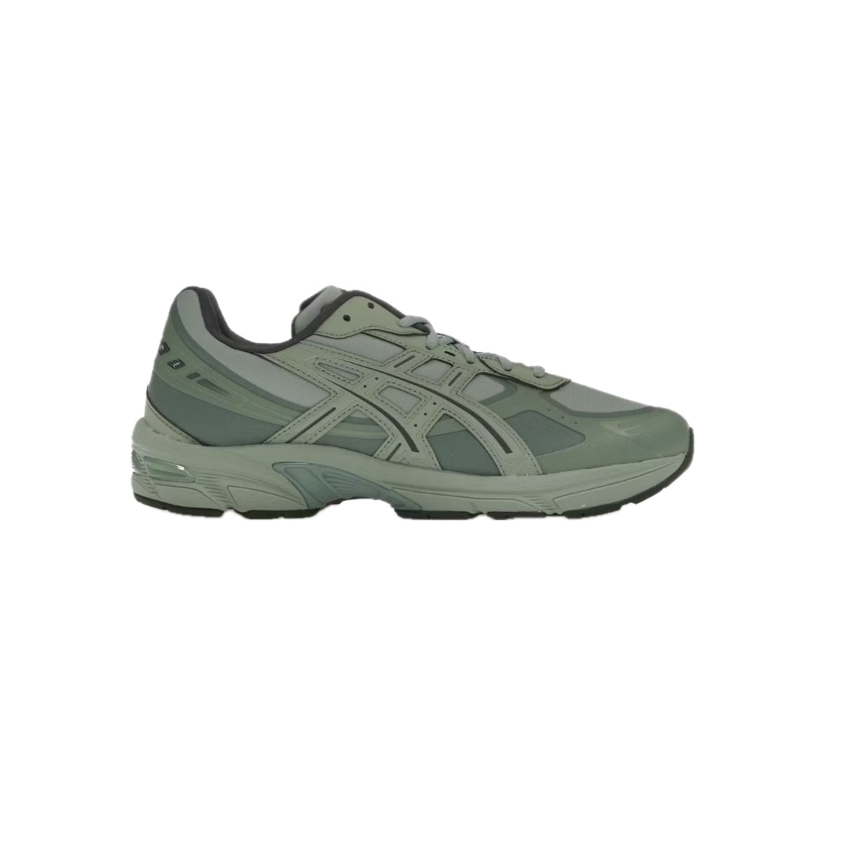 Side view of ASICS Gel 1130 NS ‘Slate Grey/Graphite Grey’ – tonal dark and light grey mesh sneaker with synthetic overlays, retro running silhouette, and GEL cushioning. Available at Sneaker Dyl.