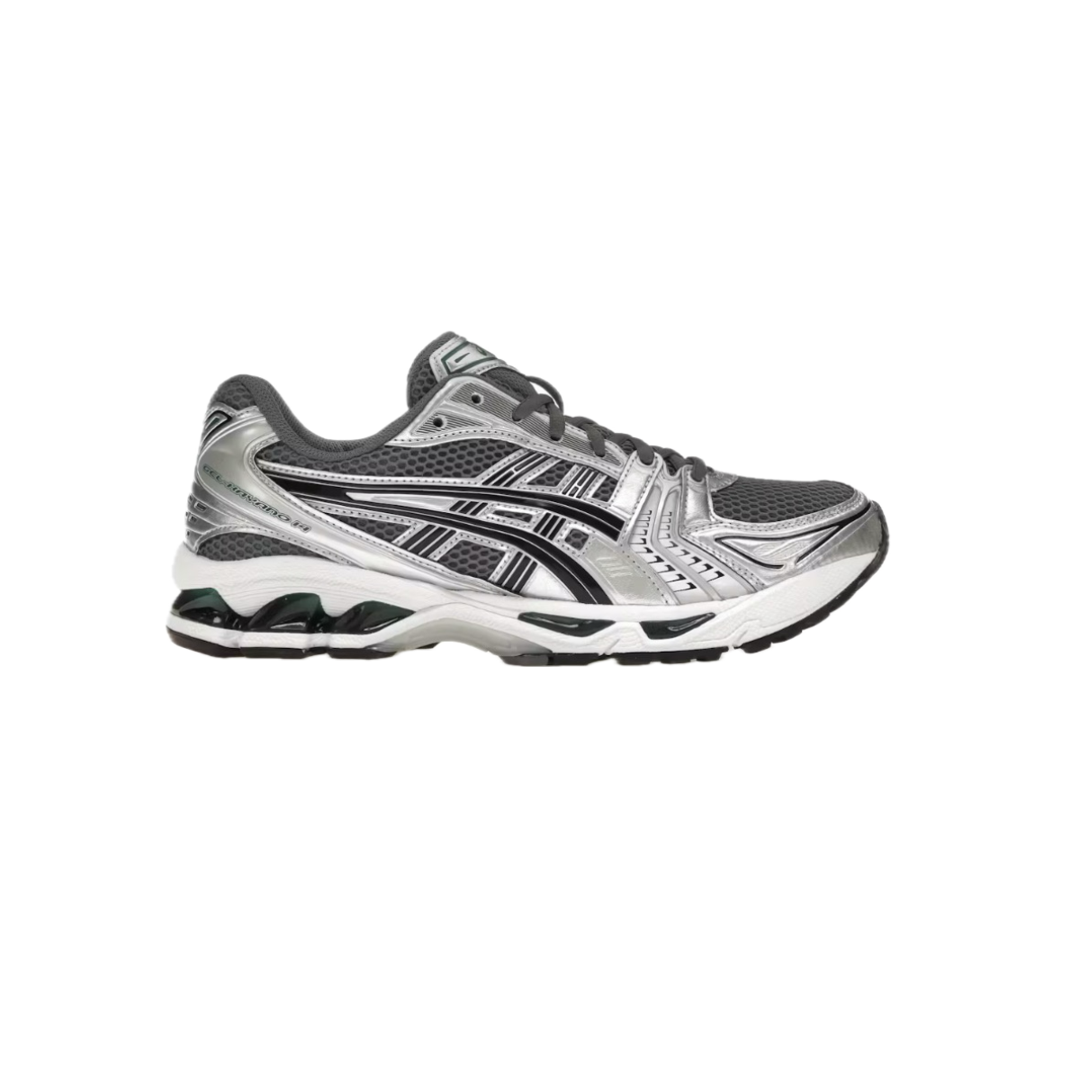 ASICS Gel-Kayano 14 Metropolis Jasper Green trainers side profile