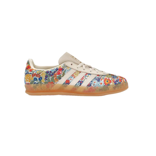 Adidas Gazelle Indoor Liberty London Floral Embroidery women’s sneakers – colourful floral embroidered upper with white 3-Stripes, gum sole, brand new with box.