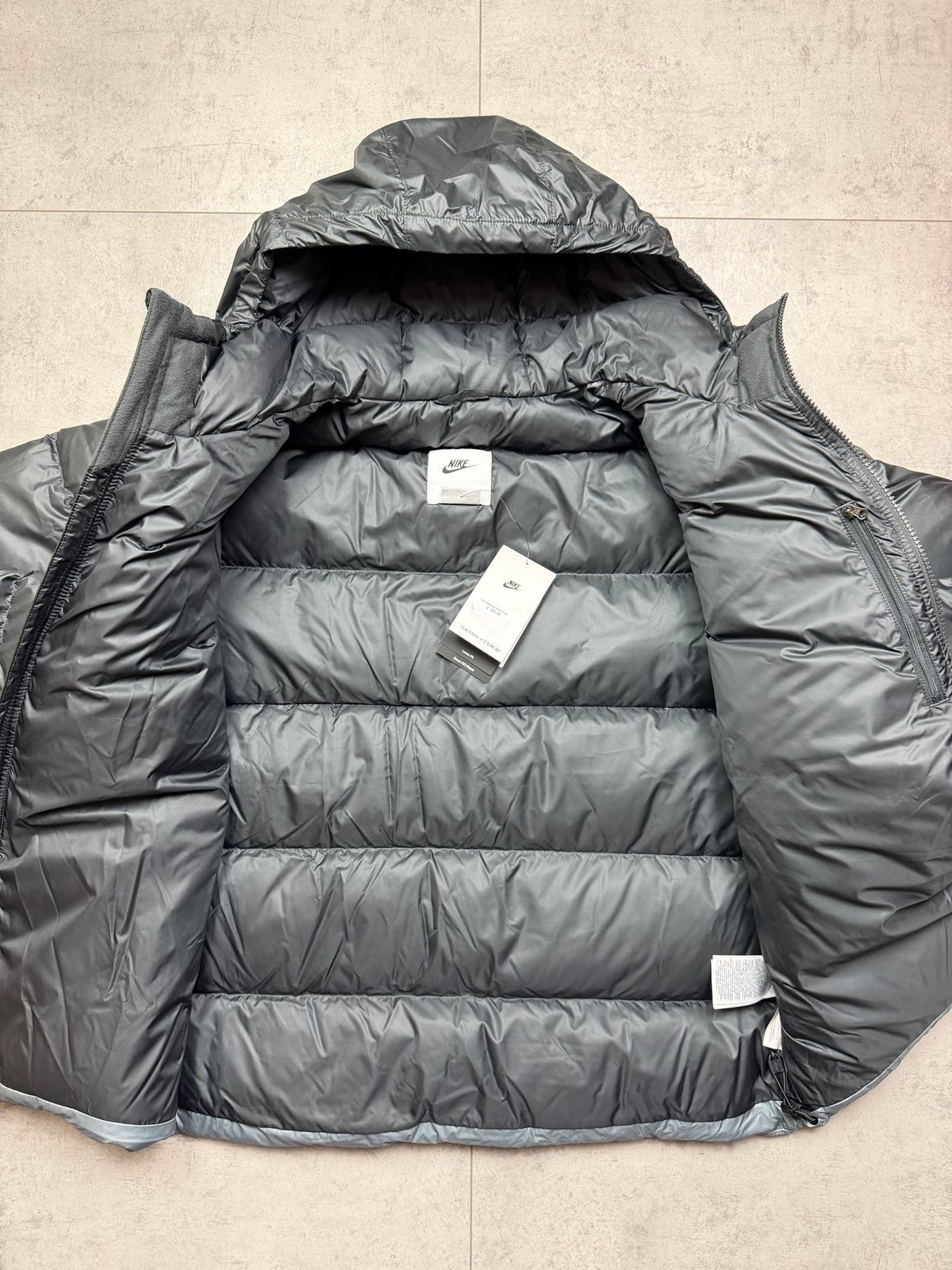 Nike Therma Fit ADV Down Fill Zip Puffer Jacket Coat ‘Black/Grey’