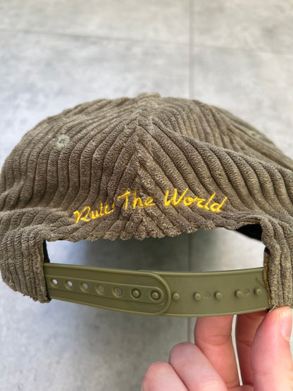 Corteiz Soho Yacht Club Corduroy ‘Khaki/Yellow’ SnapBack Hat