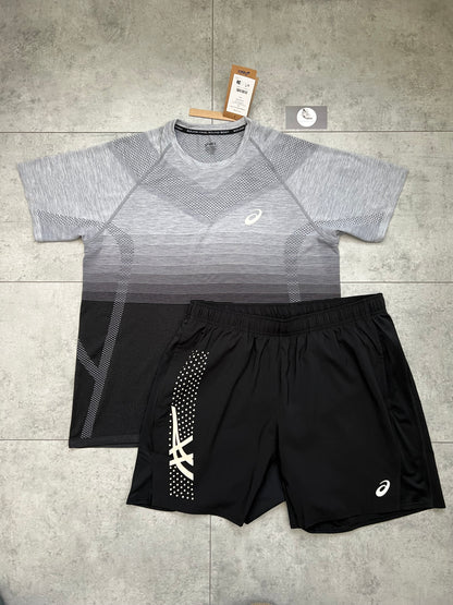 ASICS ‘Black/Grey’ Seamless Short and T-shirt Set