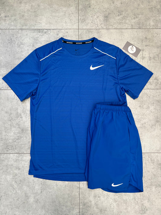 Nike Miler T-shirt & 7” Challenger Short Set ‘Royal Blue’
