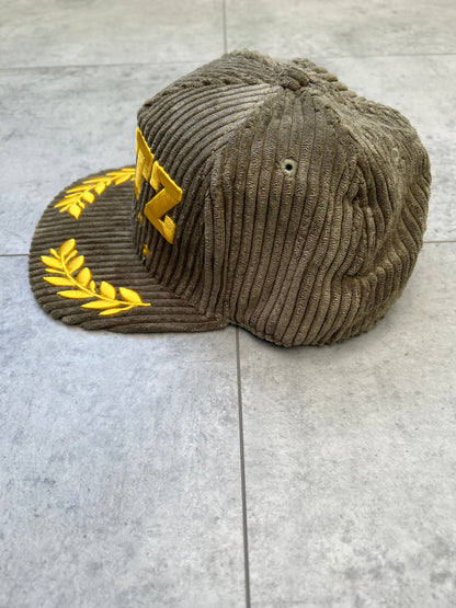 Corteiz Soho Yacht Club Corduroy ‘Khaki/Yellow’ SnapBack Hat