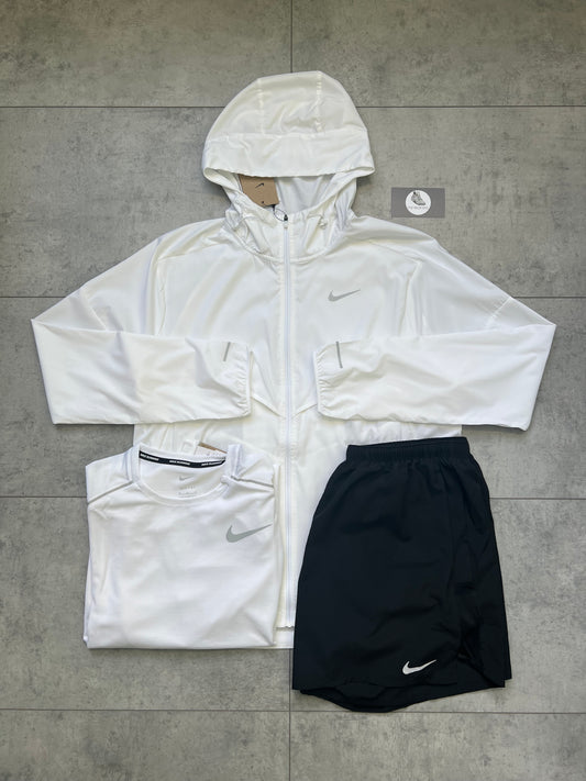 Nike Windrunner, Miler T-shirt & 7” Challenger Short ‘Ice White’ 3 Piece Set
