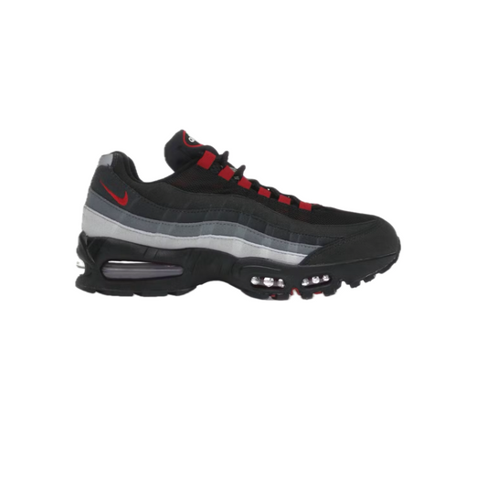 Nike Air Max 95 OG Big Bubble ‘Liverpool F.C.’ in black and red, side profile on white background.