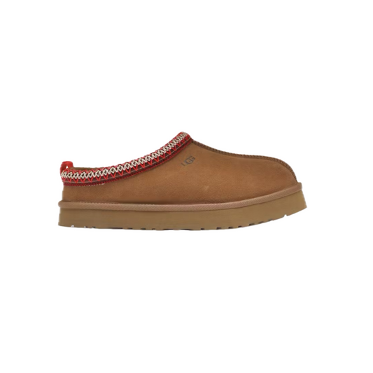 UGG Tazz Slipper Chestnut junior size – side view in brown suede.