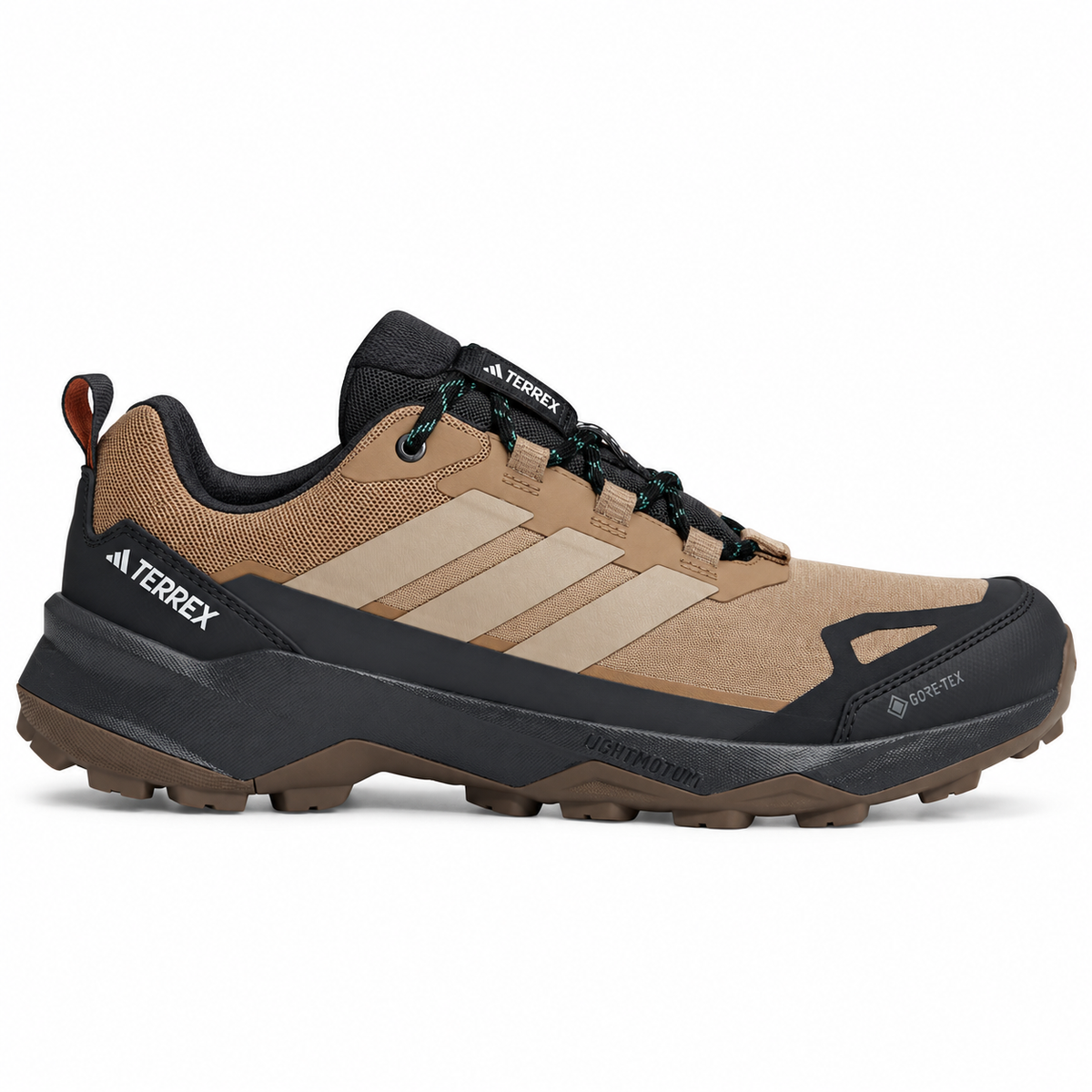 Adidas Terrex Skychaser AX5 GORE-TEX Cardboard trainers, side profile on white background – JH7801
