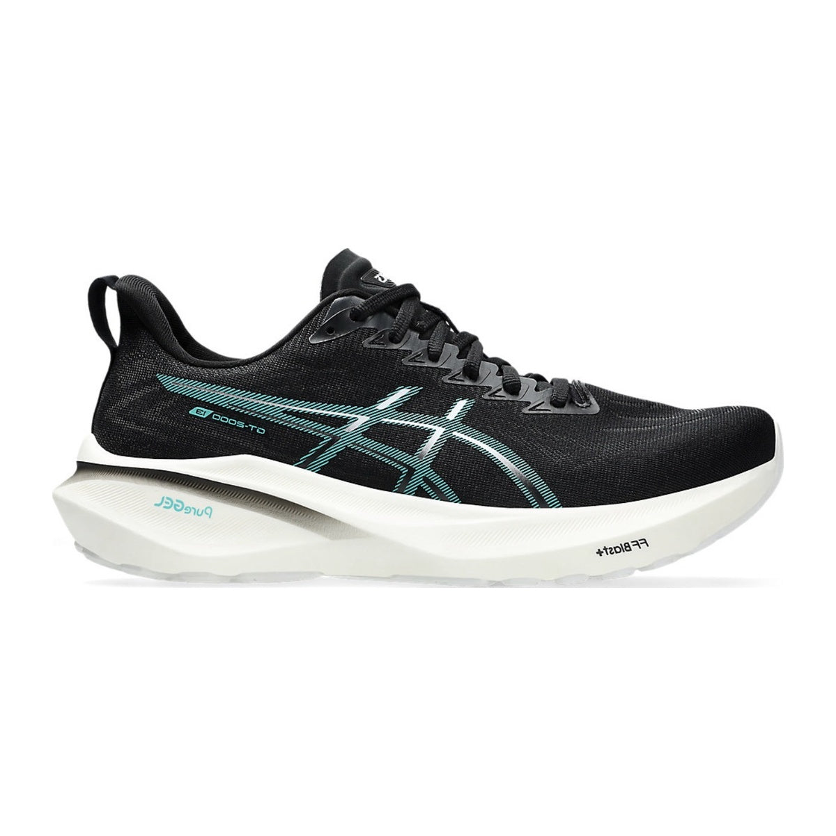 ASICS GT-2000 13 Black Wave Teal 1011B861-004 running trainers – outer side profile on white background