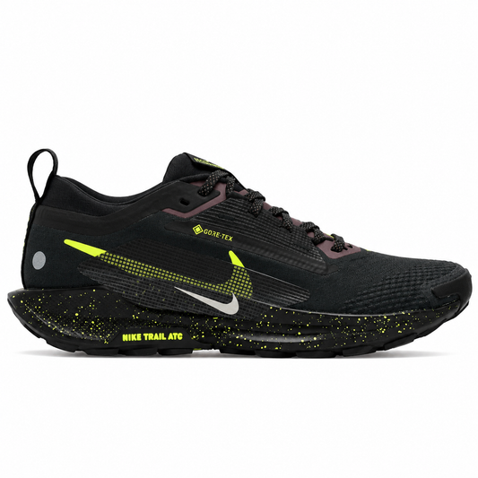 Nike Pegasus Trail 5 Gore-Tex Women's Black Volt Ice FQ0912-009 waterproof trail running shoes – side profile on white background