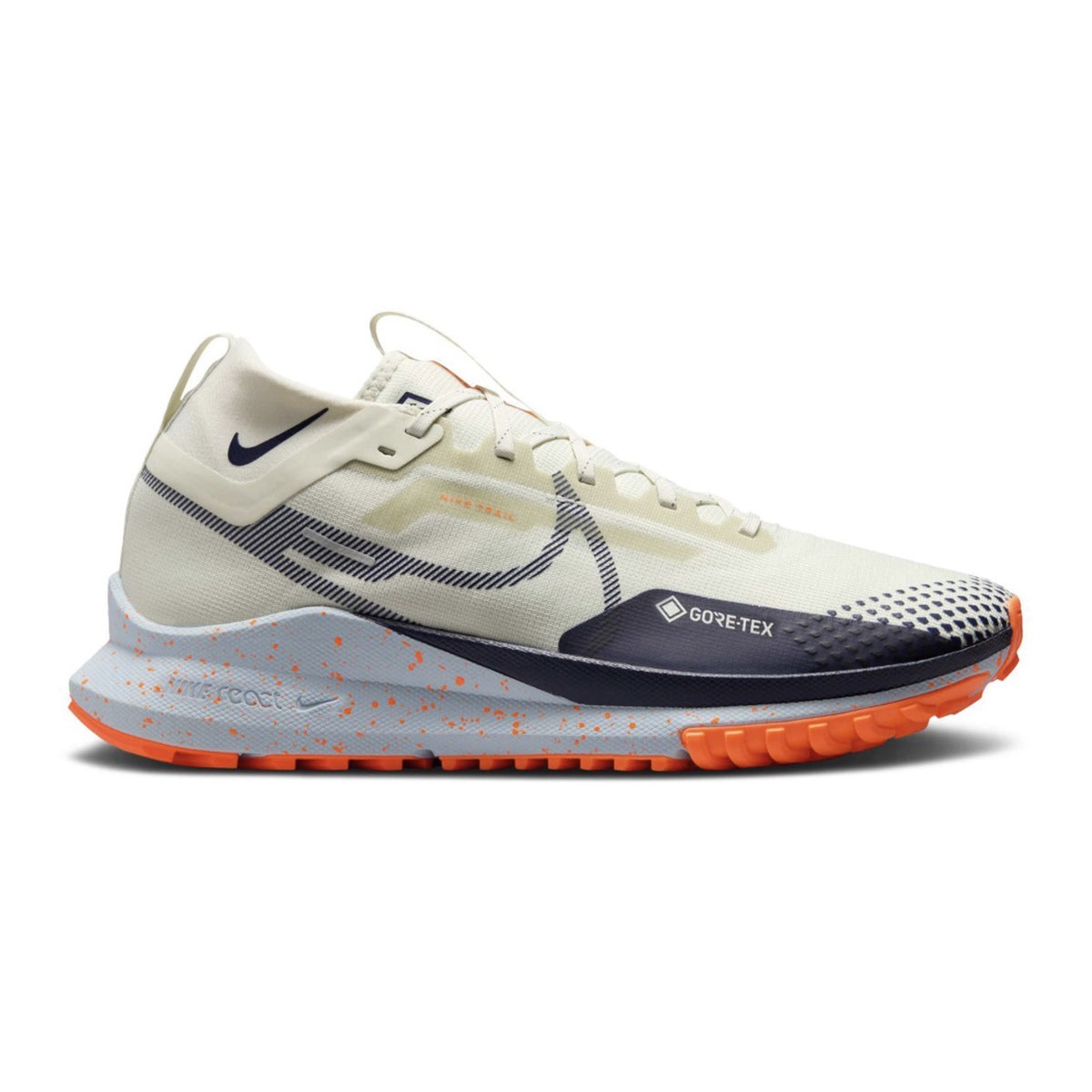 Nike React Pegasus Trail 4 Gore-Tex V2 Sea Glass Purple Ink HM9728-001 waterproof trail running trainers – side profile on white background